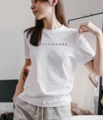 Perspective half sleeve white tshirt