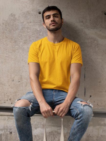 Mustard men half sleeve tshirt