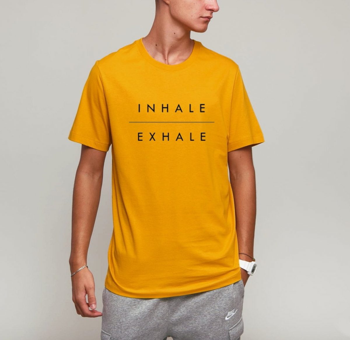 Inhale exhale half sleeve tshirt
