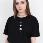 Moon black half sleeve tshirt