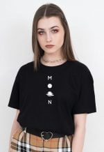 Moon black half sleeve tshirt