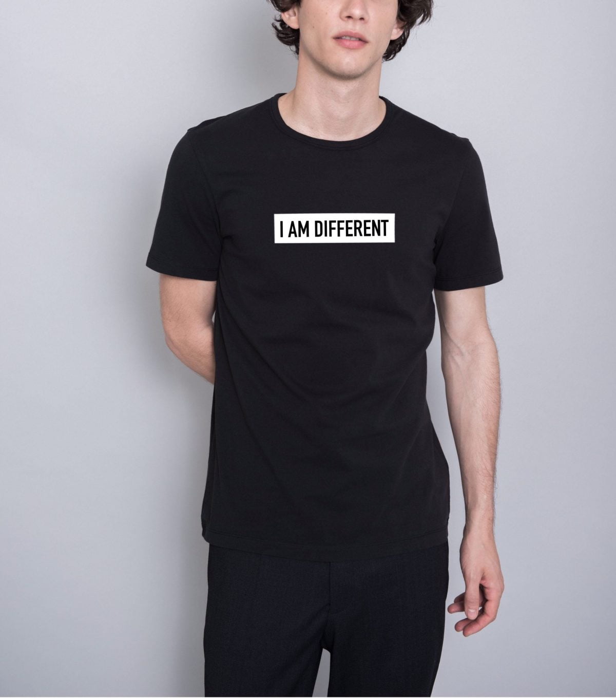 I am different black half sleeve tshirt