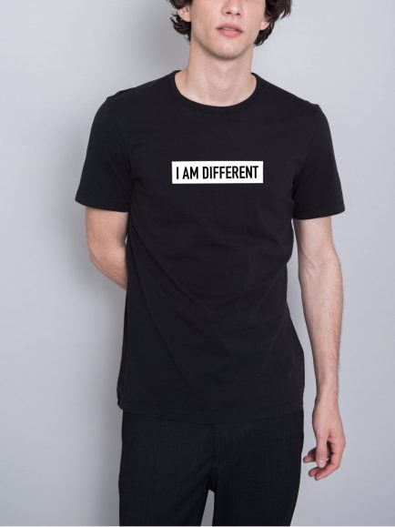 I am different black half sleeve tshirt
