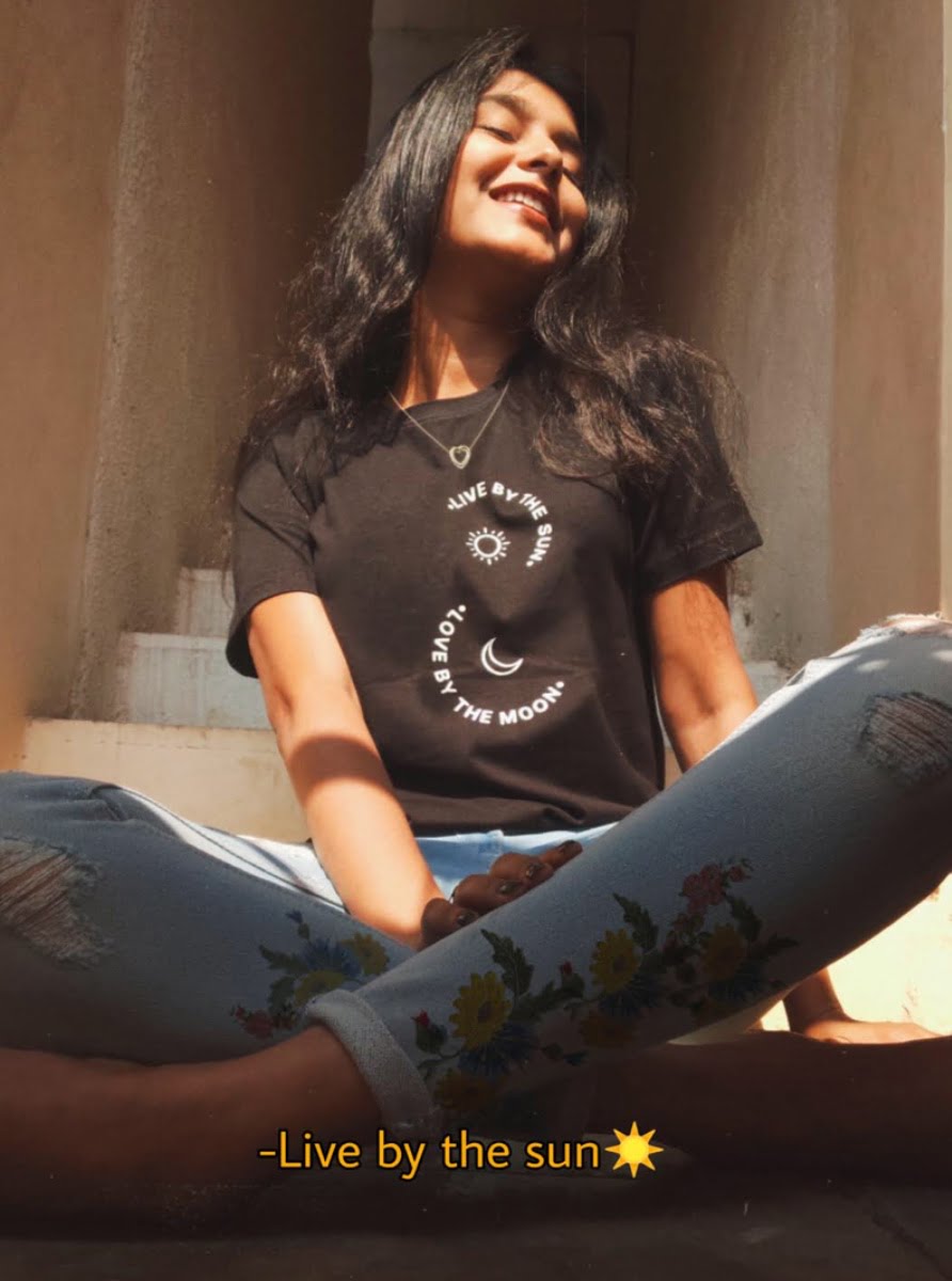 Sun and moon black tshirt
