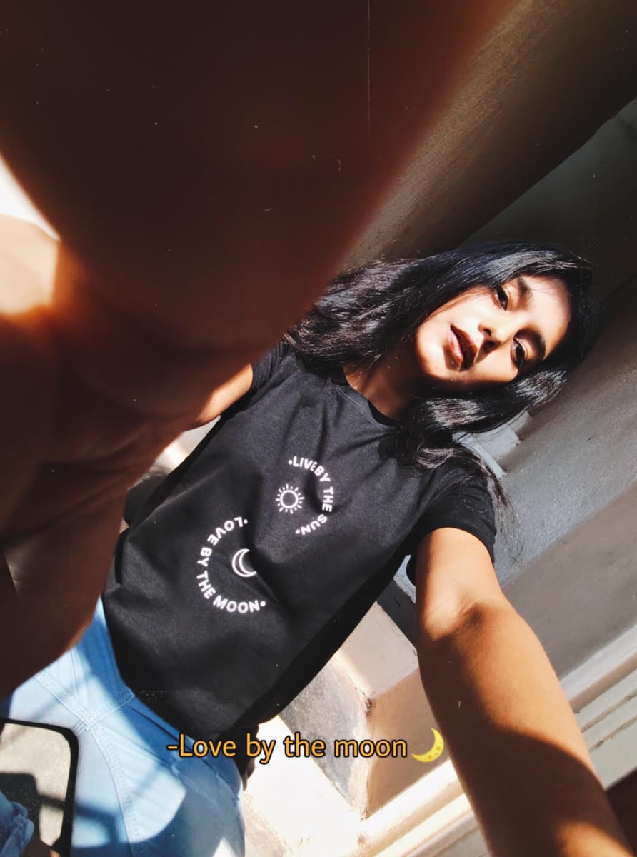 Sun and moon black tshirt