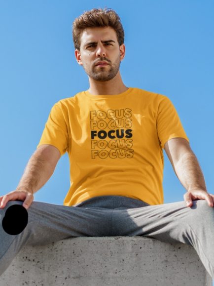 Focus focus focus mustard tshirt