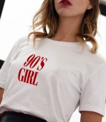 90's Girl White Women Tshirt