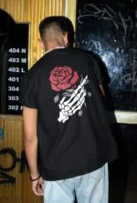 Flower in hand Black tshirt