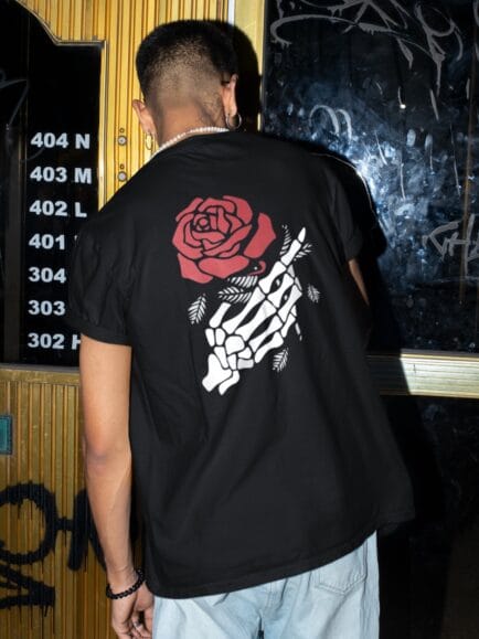 Flower in hand Black tshirt