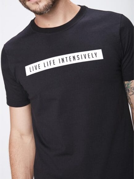Live Life Intensively Black Men Tshirt