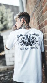 face your demons white tshirt