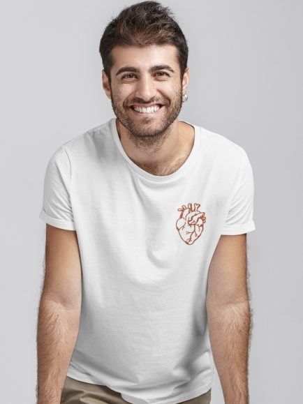 Heart White Men T-shirt
