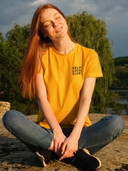 Self Love Club Women Mustard Tshirt