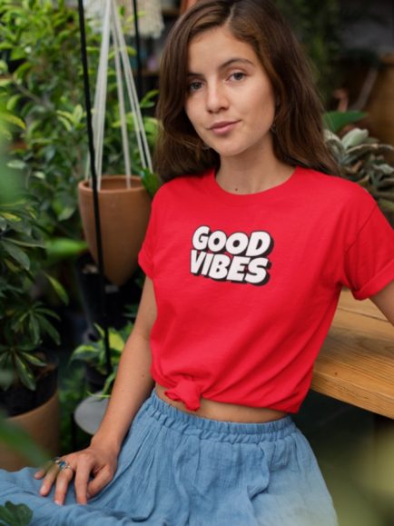 Good Vibes Red Women Tshirt