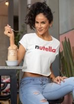 Nutella white crop top