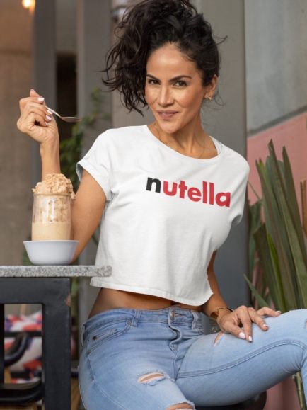 Nutella white crop top