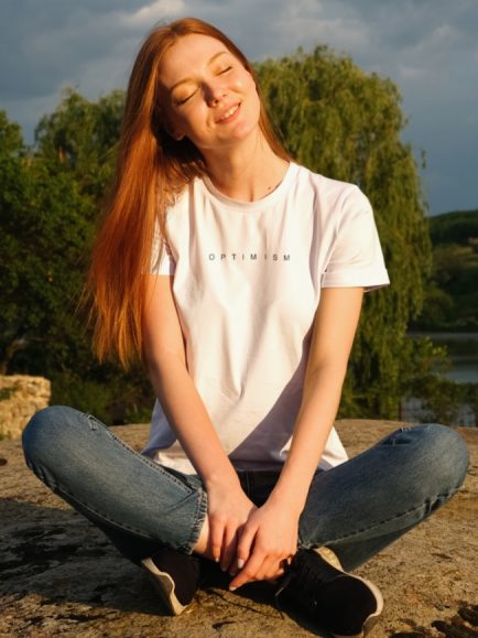 Optimism Women White Tshirt