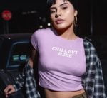 chill out Babe lavender crop top