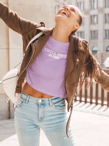 chill out lavender crop top