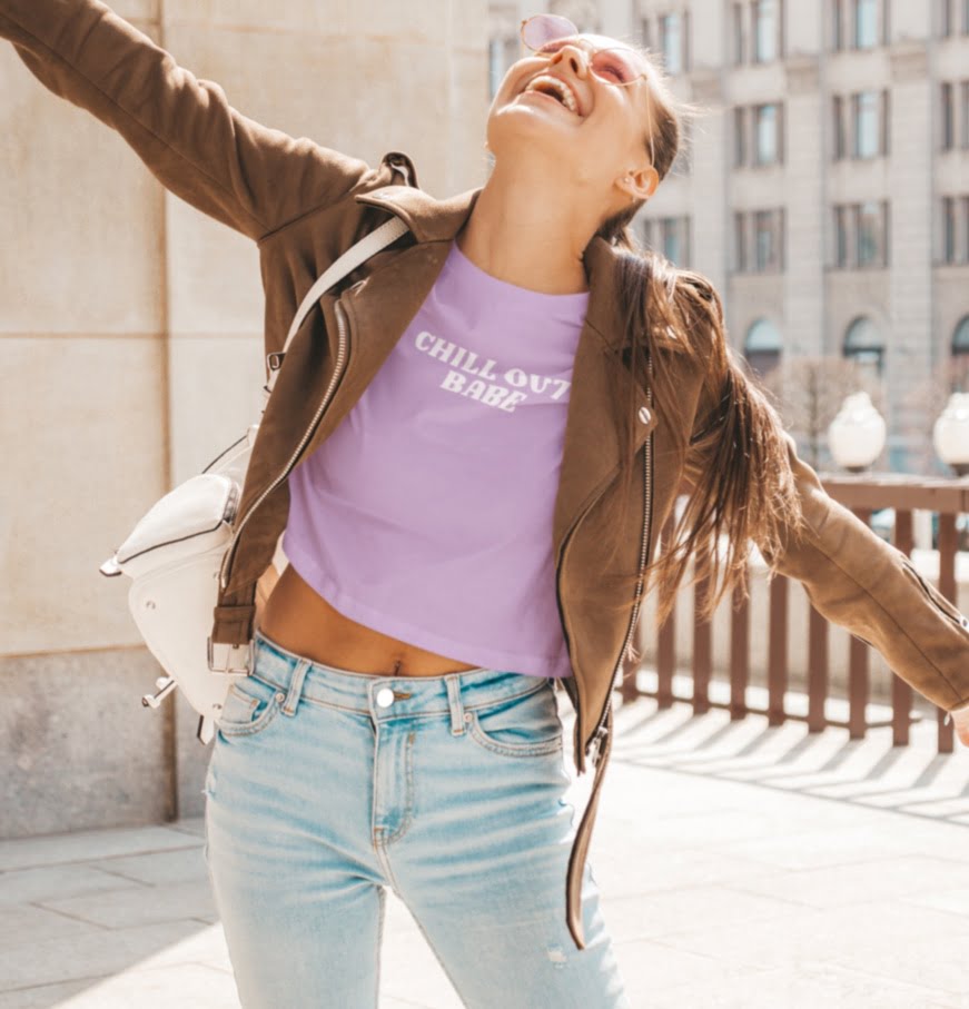 chill out lavender crop top