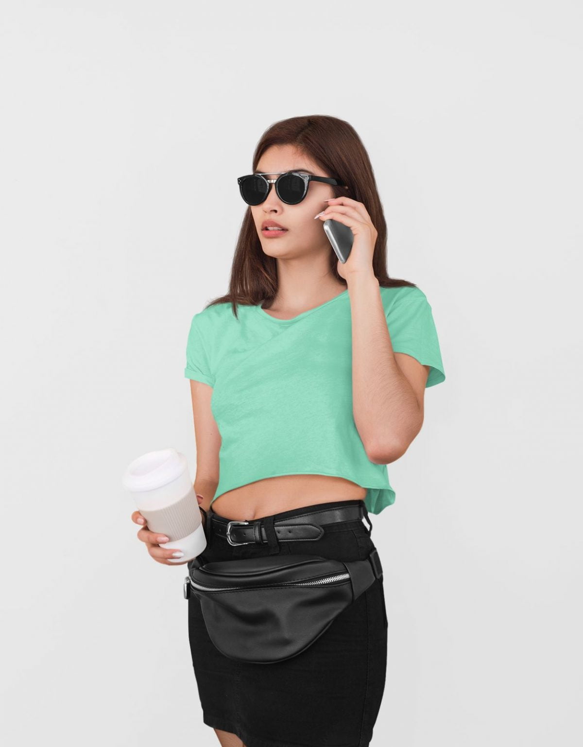 mint regular fit crop top