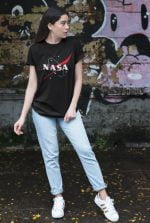 Nasa Women Black Tshirt