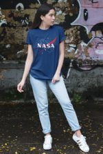 Nasa Women Blue Tshirt