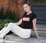 marvel black crop top