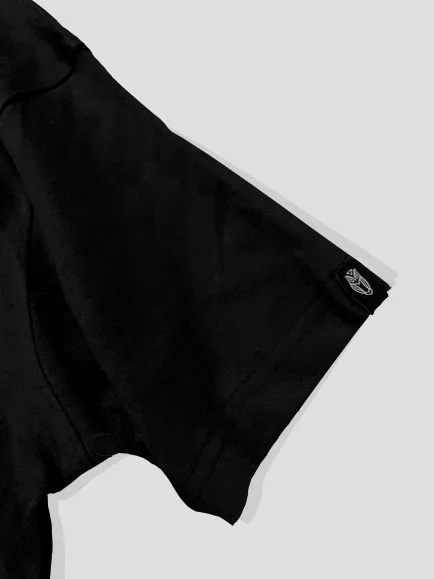 black fabric rareout hem tag