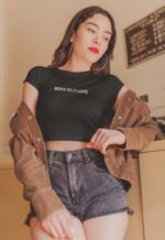 More Self Love Black Crop Top