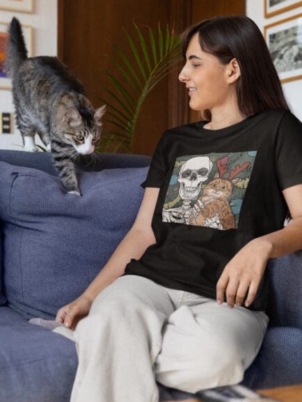 Cat Aaesthetic Black T-shirt